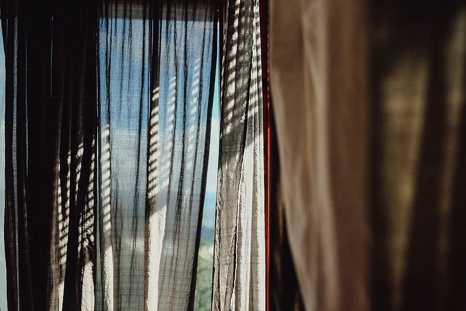 Focus Photography of Brown Curtain, close-up, colors, curtains HD wallpaper