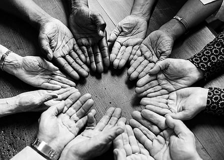 Grayscale Photography of People Hand, black and-white, elderly HD wallpaper