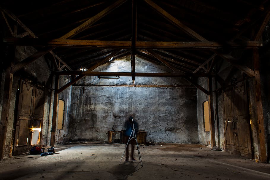 man standing inside building, architecture, built structure, real people HD wallpaper