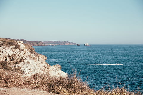 Ocean view in Mexico from a rocky beach, Blue, Bright, Coast HD wallpaper