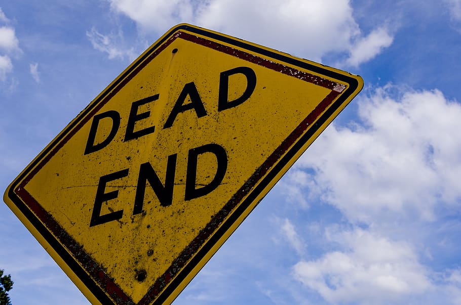 Hd Wallpaper Low Angle Photography Of Dead End Road Signage Under Cloudy Sky Wallpaper Flare