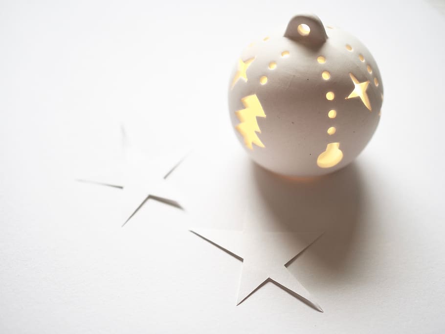 winter, vacation, blog, simple, light, minimal, star, tree HD wallpaper