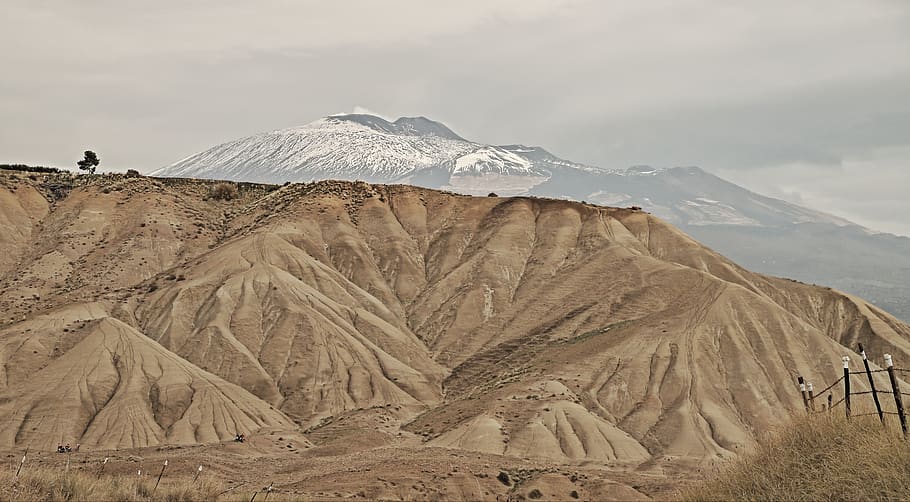 mountain, landscape, desert, panoramic, nature, etna, beauty in nature HD wallpaper