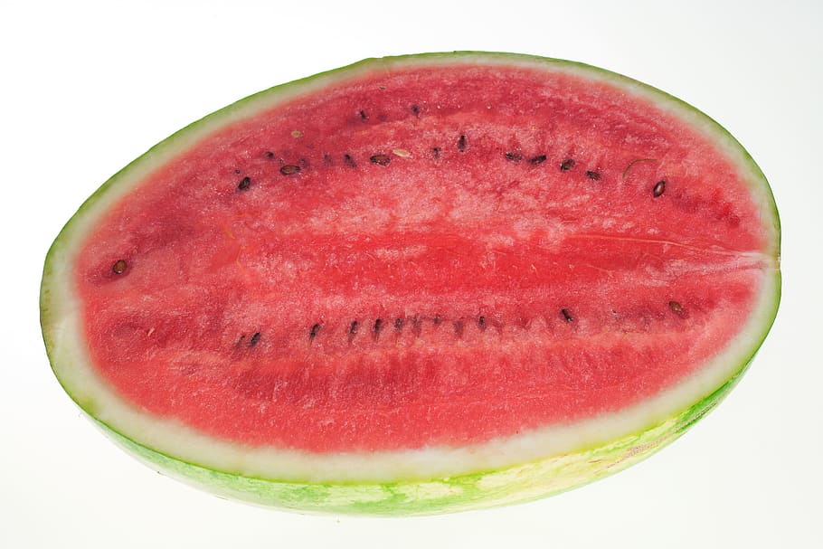 watermelon, slice, isolated, white, sweetfood, red, diet, studio HD wallpaper