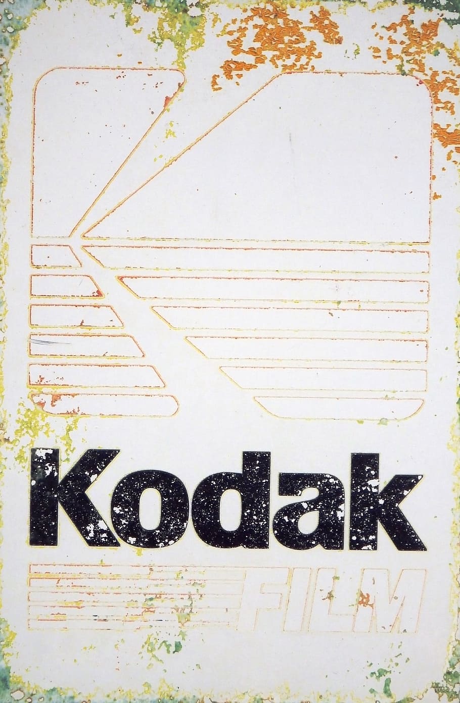 Vintage aged advertising sign board for the Kodak camera brand - Editorial Use Only