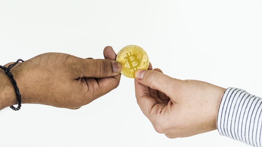 Two Person Holding Bitcoin, close-up, crypto, cryptocurrency, HD wallpaper