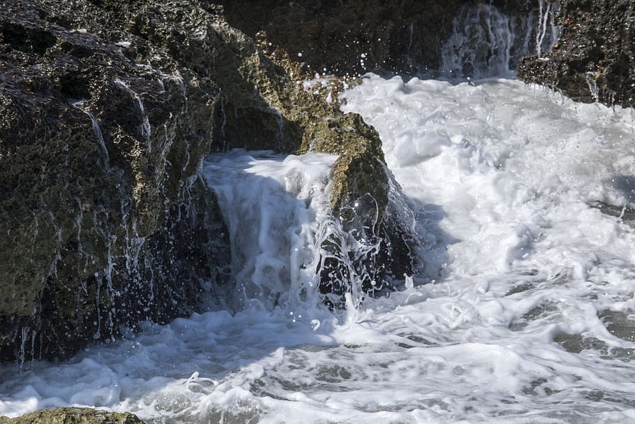 sea, rocks, cliffs, water, nature, costa, landscape, puglia HD wallpaper