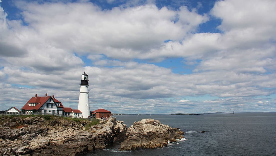 built structure, architecture, sky, sea, tower, building exterior HD wallpaper