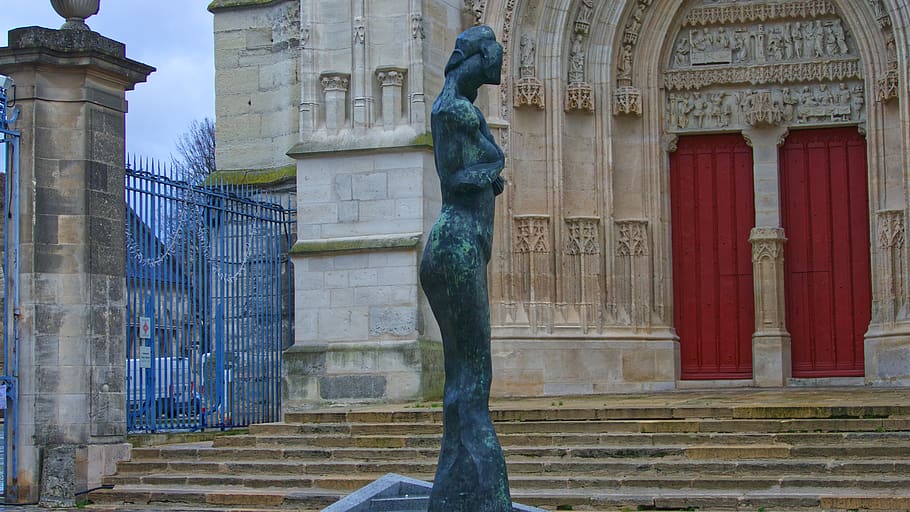 door, monument, art, statue, meaux, france, 1 place charles de gaulle HD wallpaper