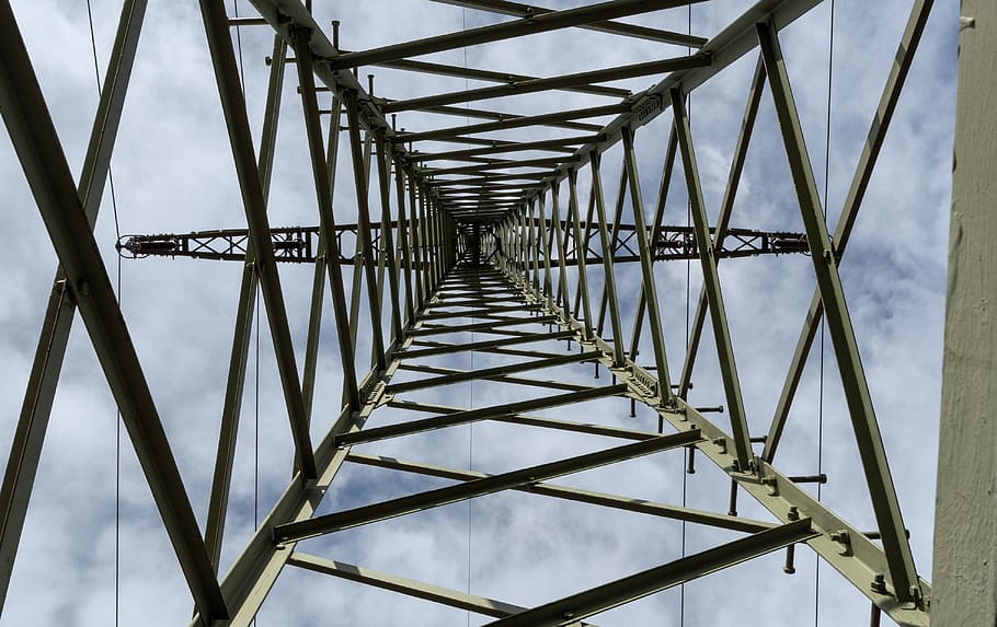 current, high voltage, mast, power lines, flash, pylon, sky HD wallpaper
