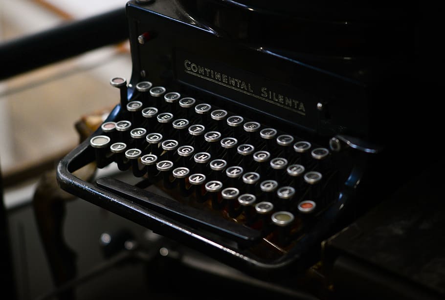old, typewrite, black, typewriter, vintage, retro, machine