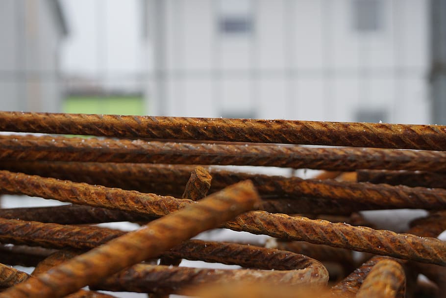 iron rods, site, material, building material, construction material HD wallpaper