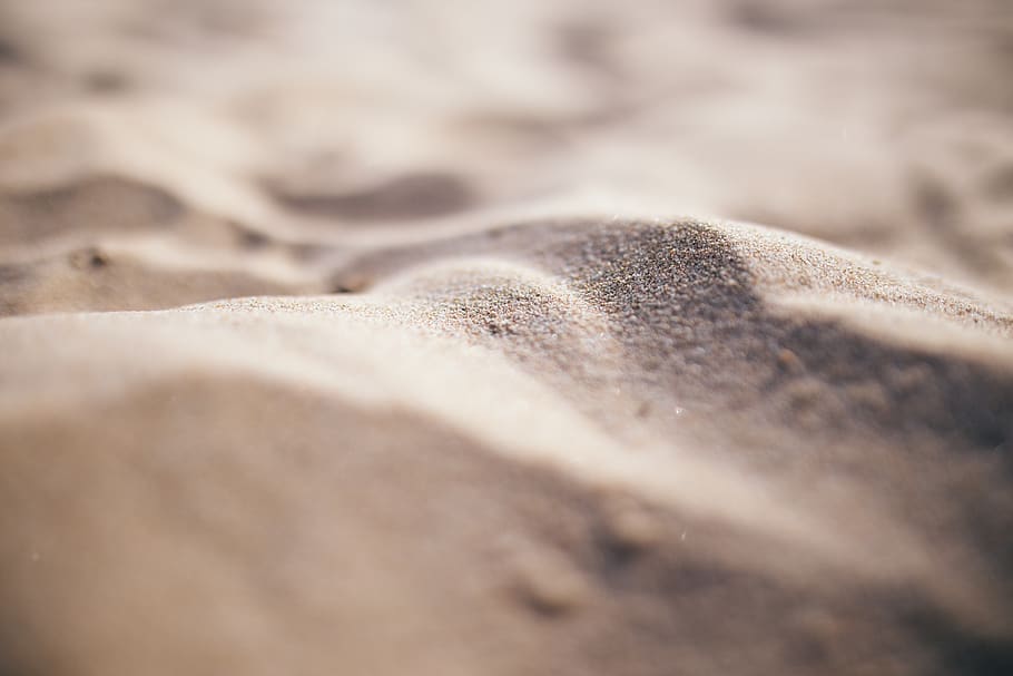 Shallow Focus Photo of Gray Sand, beach, dunes, summer, selective focus HD wallpaper