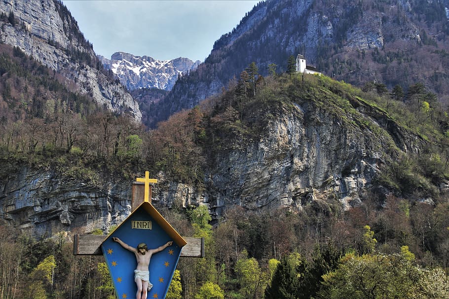 easter, jesus, mountains, rocks, high, array, the alps, flums HD wallpaper