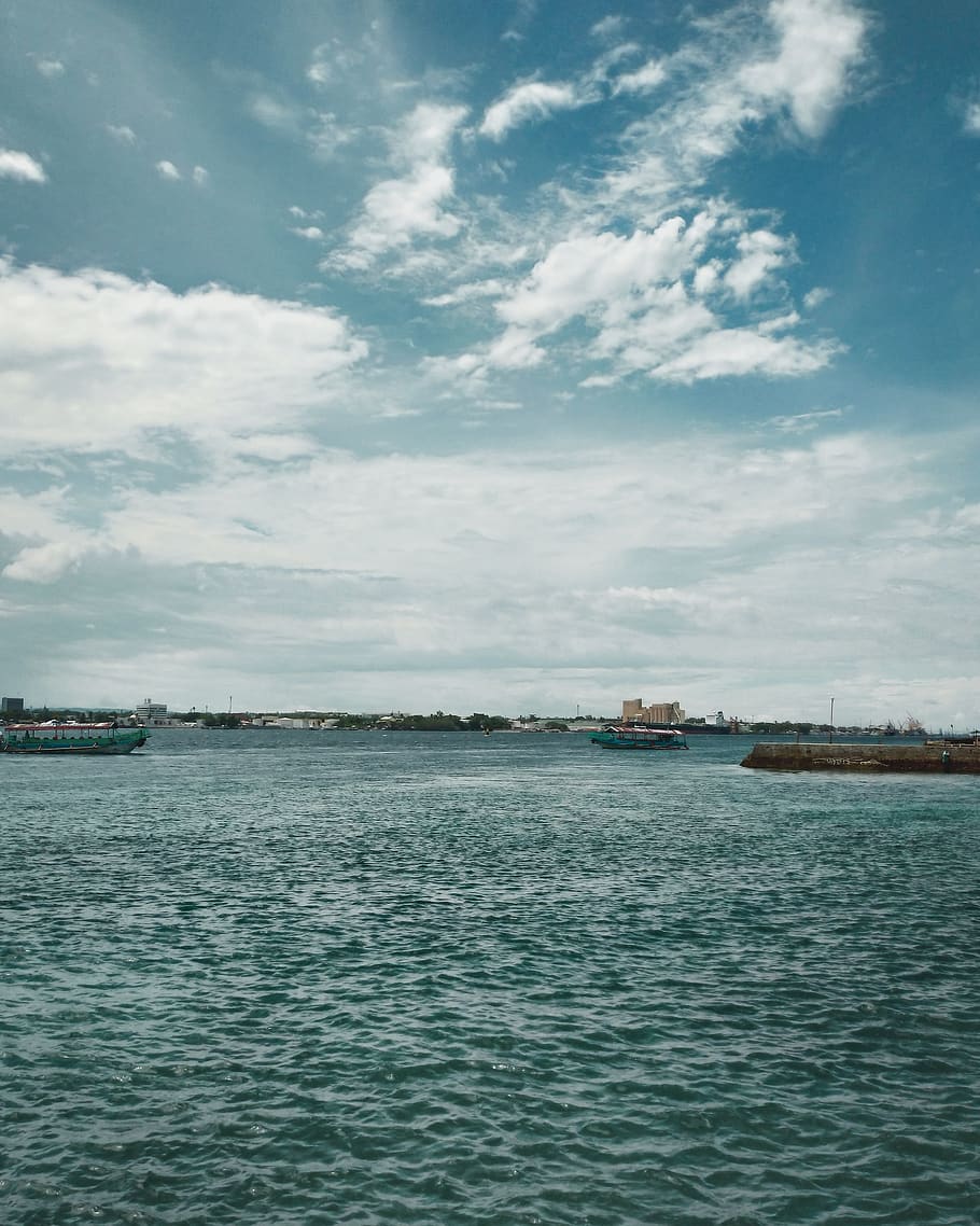water, sky, cloud - sky, waterfront, nautical vessel, sea, transportation HD wallpaper