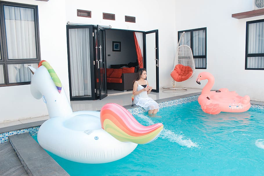 inflatable, real people, water, one person, childhood, lifestyles HD wallpaper