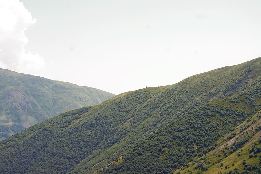 georgia, stepantsminda, mountains, hill-side, scenics - nature HD wallpaper