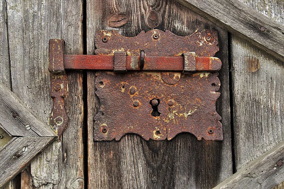 rust, bar, the door, closed, iron, gateway, entrance, shadow HD wallpaper