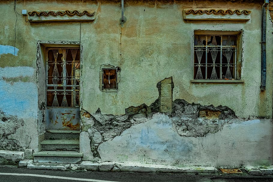 door, windows, wall, architecture, traditional, house, gate, HD wallpaper