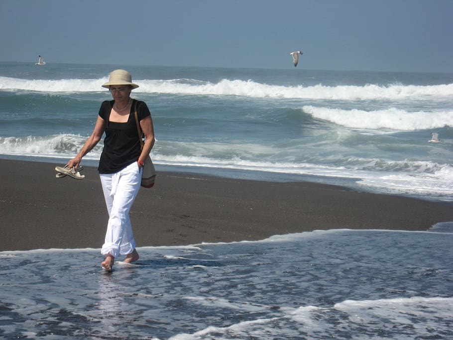 chile, cobquecura, sea, water, beach, one person, land, leisure activity HD wallpaper