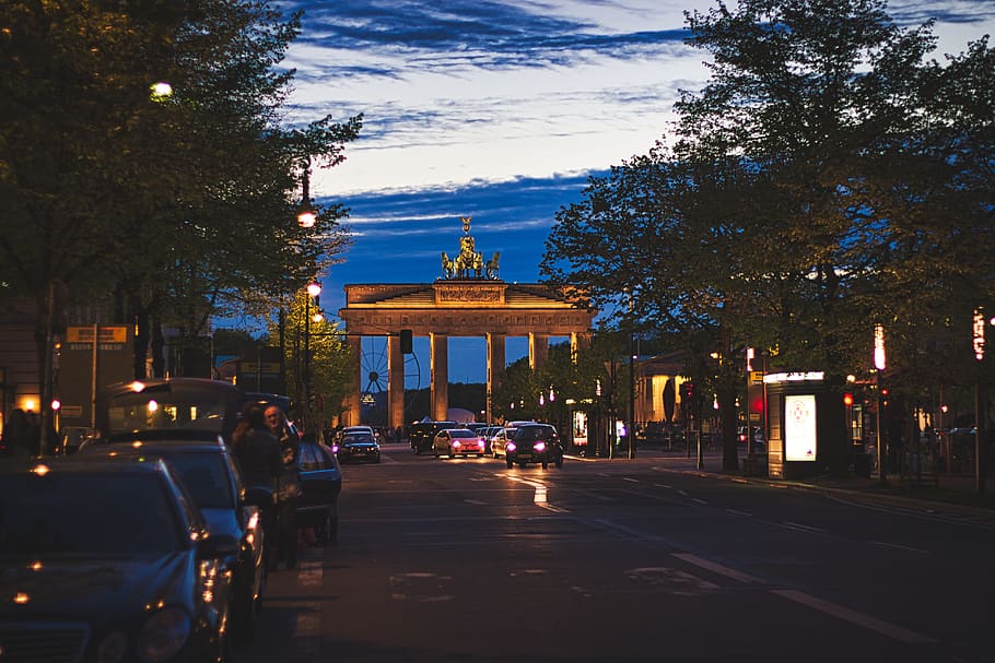 berlin, night, architecture, building, germany, capital, long exposure HD wallpaper