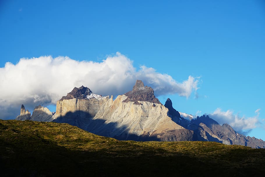 aerial photography of mountain, mountain range, outdoors, nature, HD wallpaper