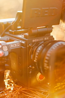 black RED DSLR camera, electronics, wood, lege cap ferret, france HD wallpaper