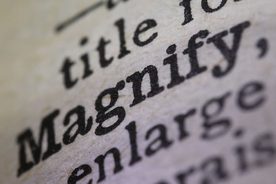 magnify, close up, words, dictionary, text, selective focus HD wallpaper