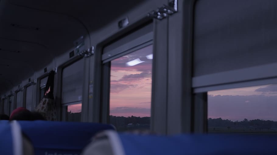 indonesia, train, window, sky, afternoon, adventure, sunset HD wallpaper