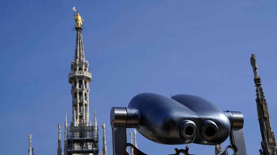 gothic, cathedral, binoculars, landscape, sky, travel, tourism HD wallpaper