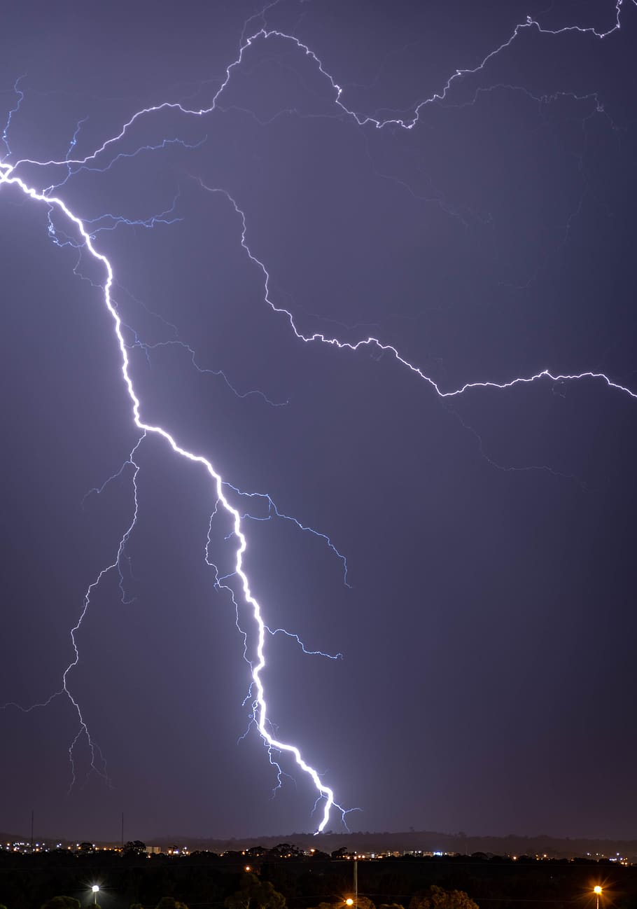 HD wallpaper: lightning, strike, storm, thunderstorm, weather, power, sky |  Wallpaper Flare