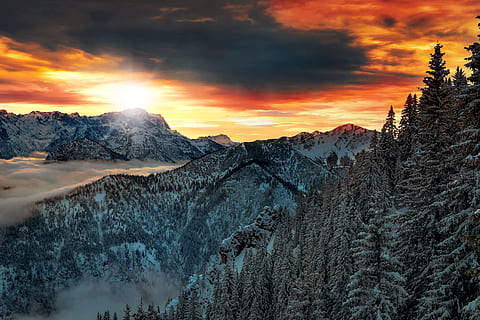 mountains, landscape, alpine, nature, upper bavaria, view, vision HD wallpaper
