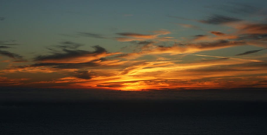 sunset, dusk, twilight, sky, red, cloud, flame, fire, cloud - sky HD wallpaper