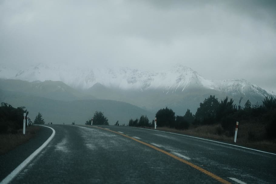 new zealand, the key, new zealand state highway 94, snow, snow capped, HD wallpaper