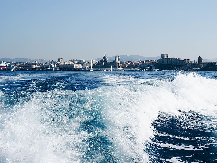 sea waves under blue sky, ocean, nature, water, outdoors, landscape HD wallpaper