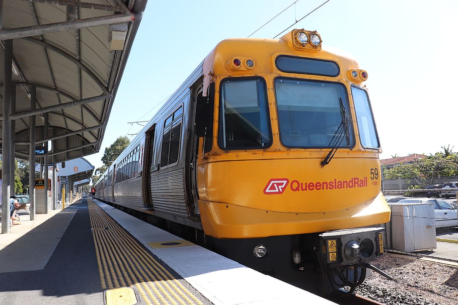 train, rail, queensland rail, qr, brisbane, australia, emu, HD wallpaper