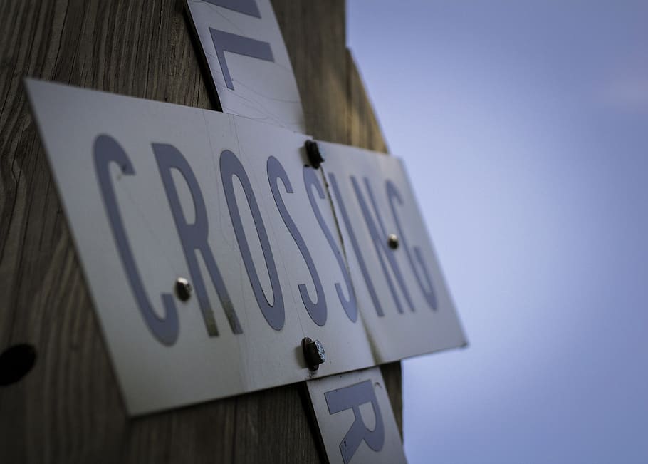 sign, signs, type, typography, crossing, railroad, train, trains HD wallpaper