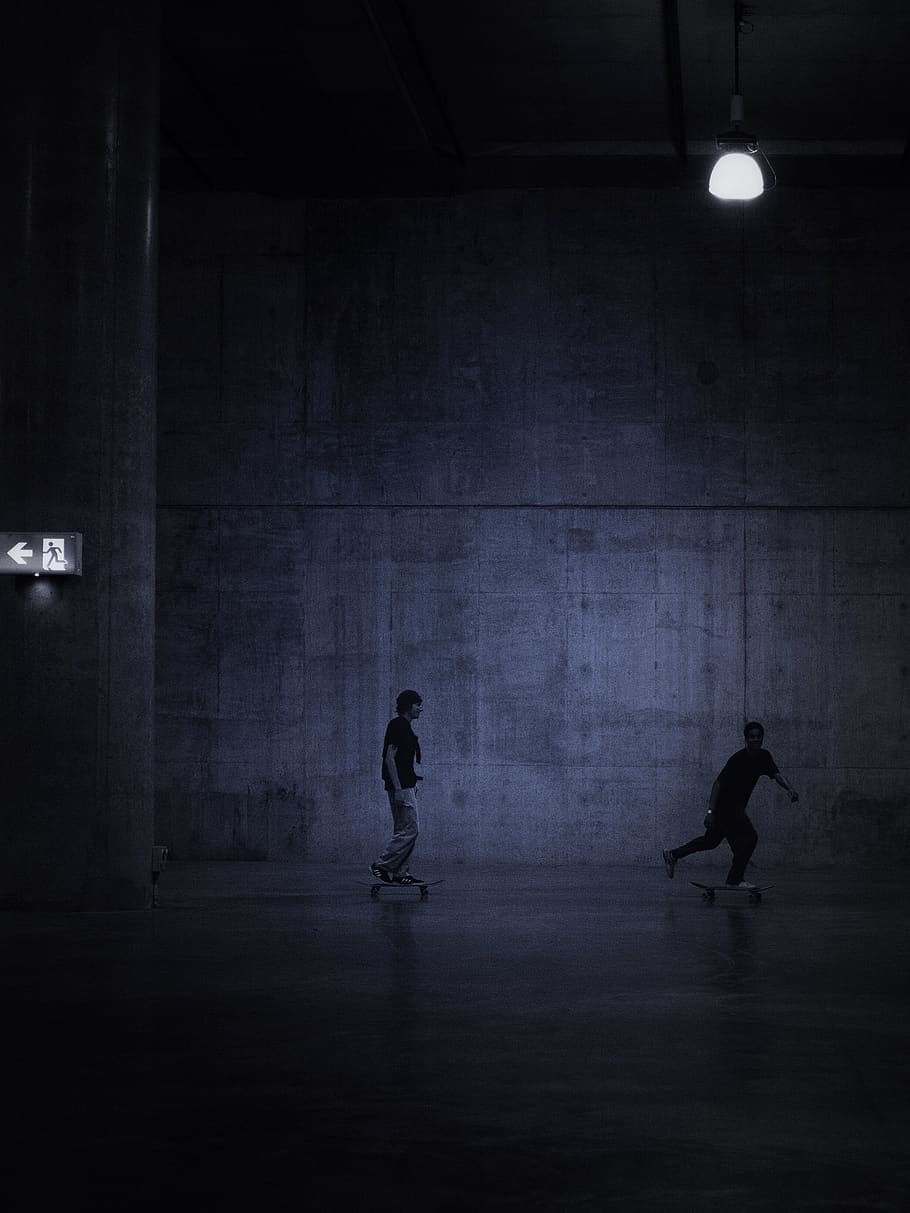 man running, lighting, human, person, flooring, silhouette, neon, HD wallpaper