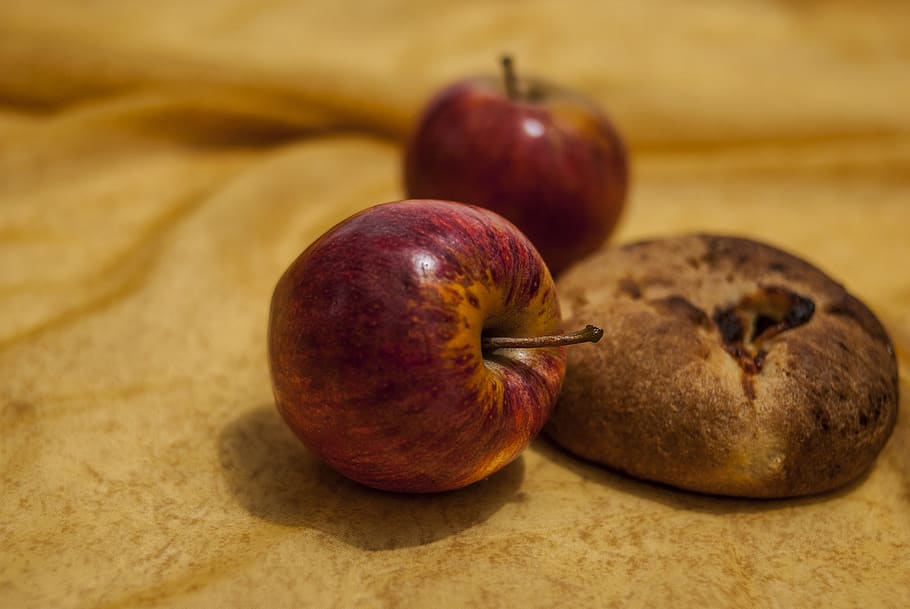bread, fruit, apple, delicious, healthy, food, food and drink HD wallpaper