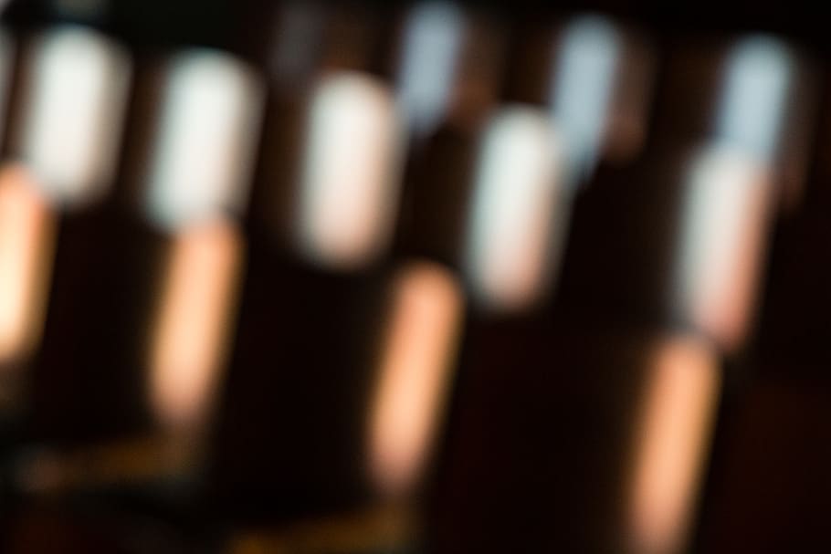 defocused, light, shadow, patterns, auditorium, in a row, refreshment HD wallpaper