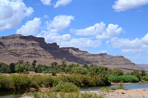 morocco, nature, mountain, oasis, maroc, plant, sky, tranquil scene HD wallpaper