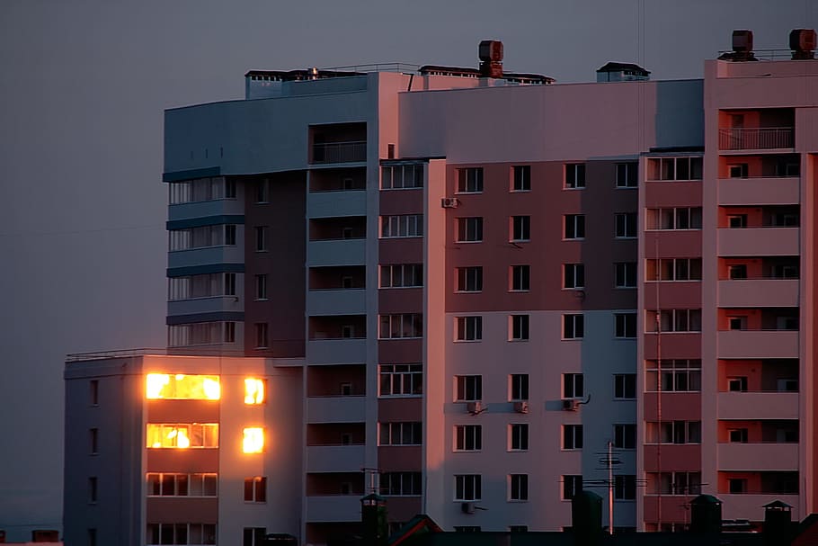 ufa, light, urban, window, homes, city, reflection, architecture HD wallpaper