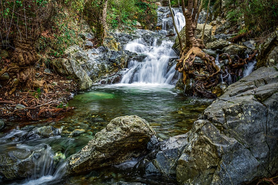 waterfall, nature, river, pond, scenic, scenery, chantara falls HD wallpaper