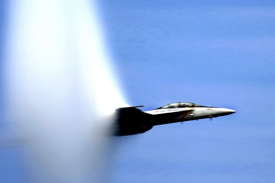 barrier, sound, cloud, airplane, jet, speed, military, flying HD wallpaper
