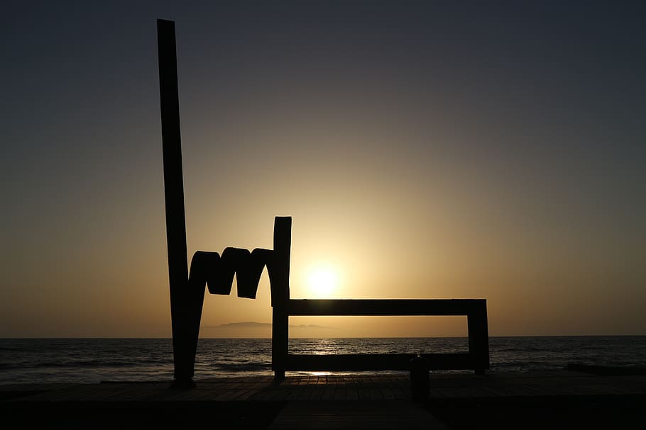 tenerife, status, sunset, dusk, water, sea, sky, silhouette HD wallpaper