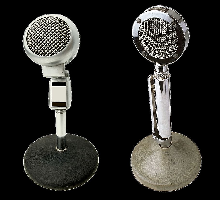 air, microphone, object, mike, speak, studio shot, black background HD wallpaper