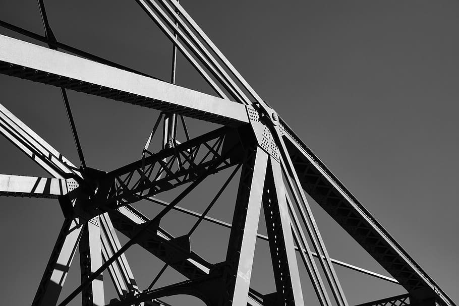 bridge, low angle view, sky, built structure, architecture, no people HD wallpaper