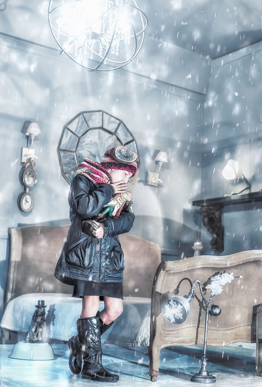 winter, ice, snow, cold, human, activity, lady, woman, transparent HD wallpaper