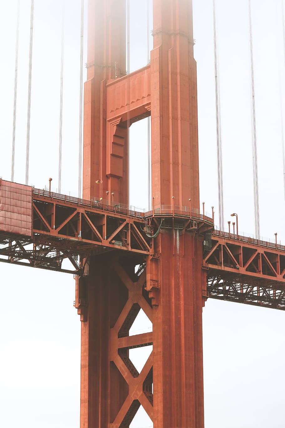 red bridge, building, construction crane, water, port, pier, dock HD wallpaper