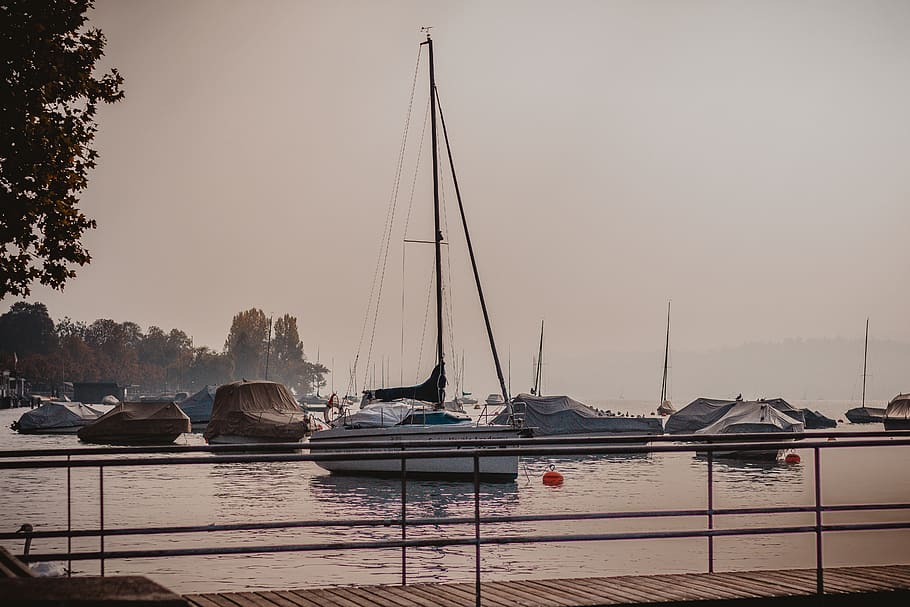 switzerland, lake zurich, nautical vessel, transportation, sailboat, HD wallpaper
